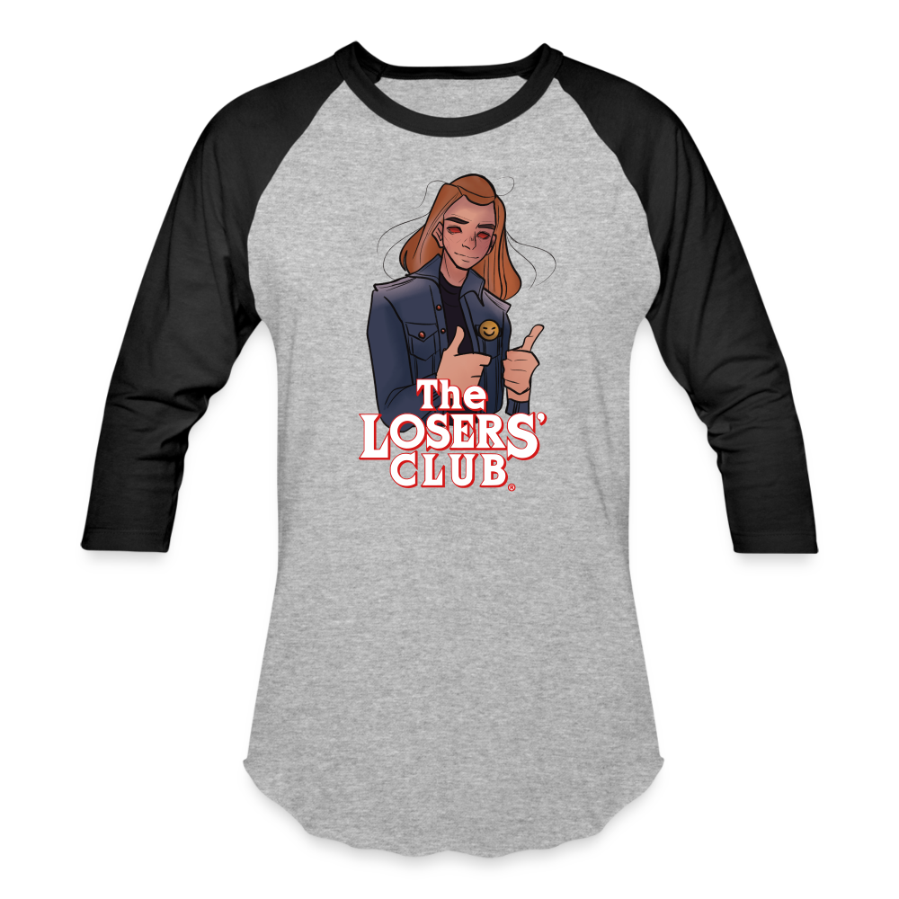 The Walking Dude Baseball Tee - heather gray/black