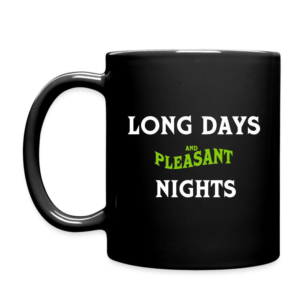 Long Days, Pleasant Nights in October Mug - black