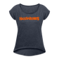Halloweenies Women's Roll Cuff T-Shirt - navy heather