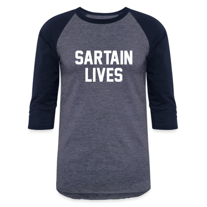 Sartain Lives Baseball T-Shirt - heather blue/navy